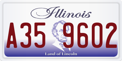 IL license plate A359602