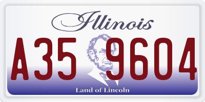 IL license plate A359604