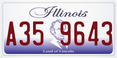 IL license plate A359643