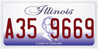 IL license plate A359669