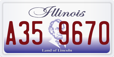IL license plate A359670