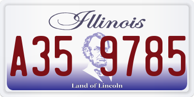 IL license plate A359785