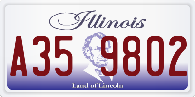 IL license plate A359802