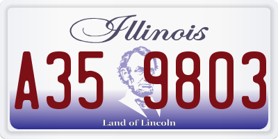 IL license plate A359803