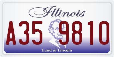 IL license plate A359810