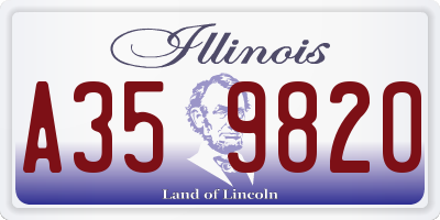 IL license plate A359820
