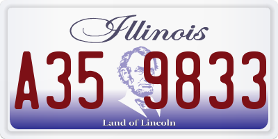 IL license plate A359833