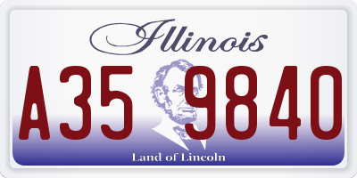 IL license plate A359840