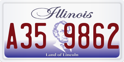 IL license plate A359862
