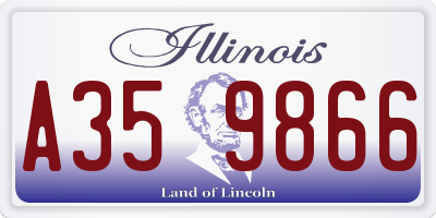 IL license plate A359866