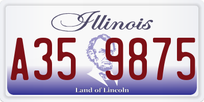 IL license plate A359875