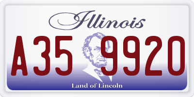 IL license plate A359920