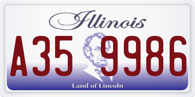 IL license plate A359986