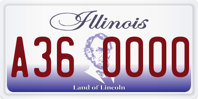 IL license plate A360000
