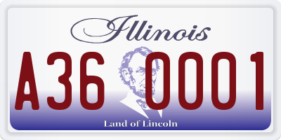 IL license plate A360001