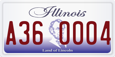 IL license plate A360004