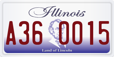 IL license plate A360015