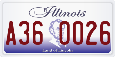 IL license plate A360026