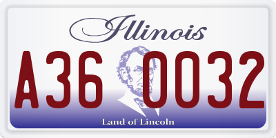 IL license plate A360032
