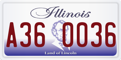 IL license plate A360036