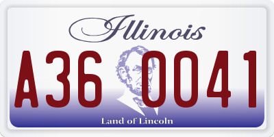 IL license plate A360041