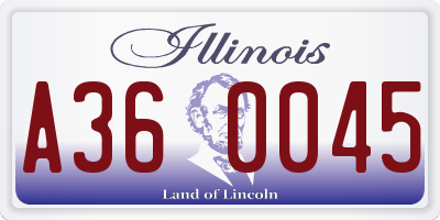 IL license plate A360045