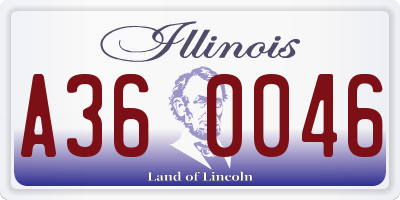 IL license plate A360046