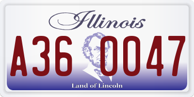 IL license plate A360047