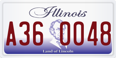IL license plate A360048