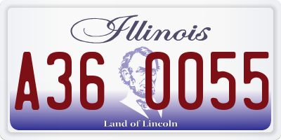 IL license plate A360055