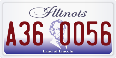 IL license plate A360056