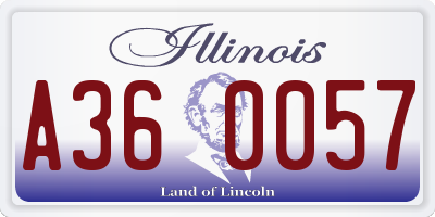 IL license plate A360057