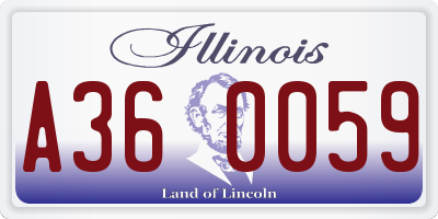 IL license plate A360059
