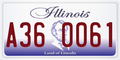 IL license plate A360061