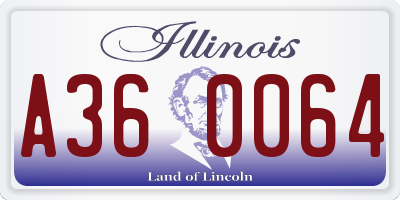 IL license plate A360064