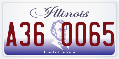 IL license plate A360065