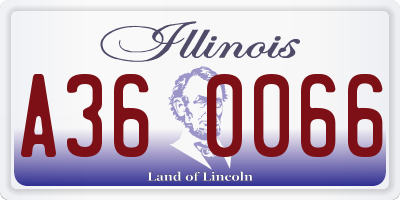 IL license plate A360066