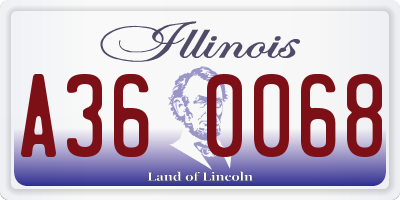 IL license plate A360068