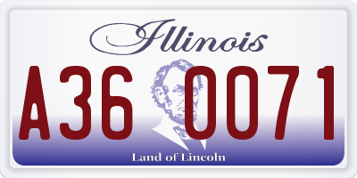 IL license plate A360071
