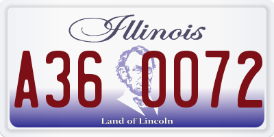 IL license plate A360072