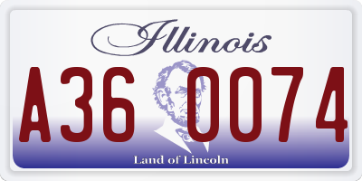 IL license plate A360074