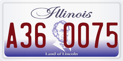 IL license plate A360075
