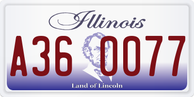 IL license plate A360077