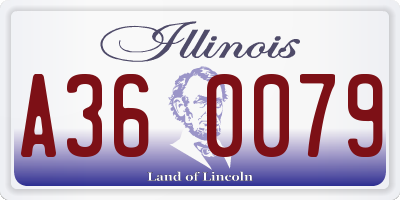 IL license plate A360079
