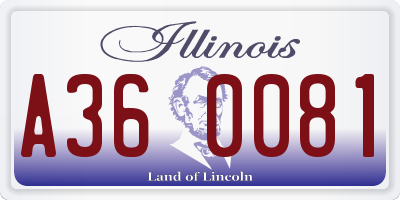 IL license plate A360081