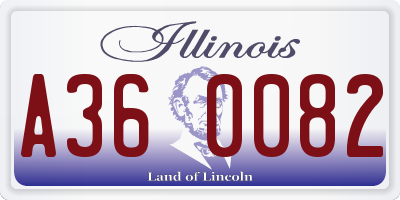 IL license plate A360082