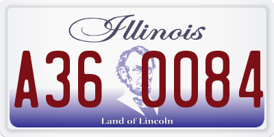 IL license plate A360084