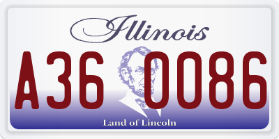 IL license plate A360086