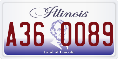 IL license plate A360089
