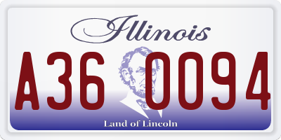 IL license plate A360094